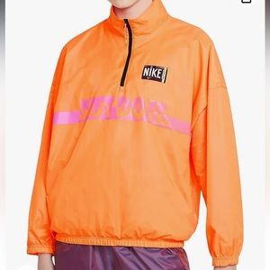 Nike neon orange oversized pullover jacket
